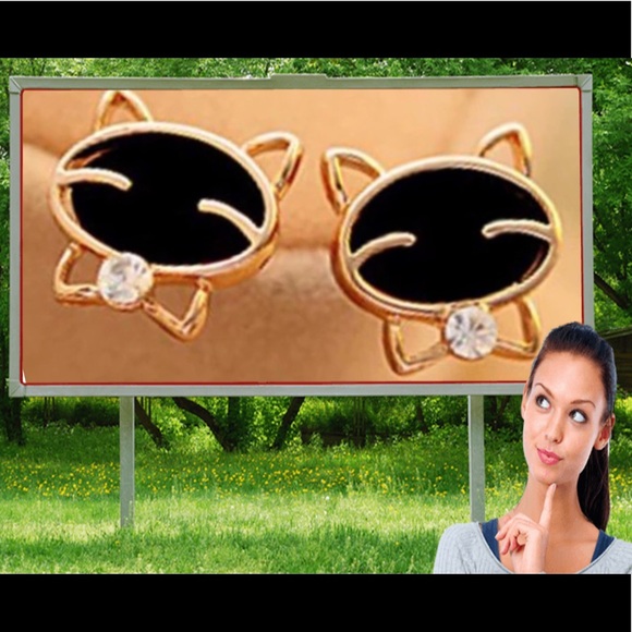 1X HP Kitty Cat Earrings - Picture 4 of 8